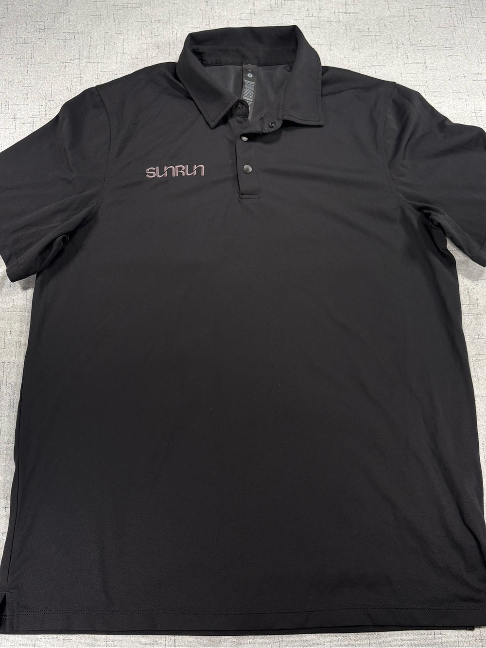 Lululemon Men's Black Polo Shirt - Sunrun logo